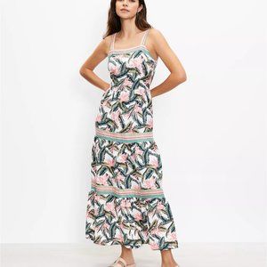 Paradise Tiered Maxi Dress, Loft Size 8 (Whisper White)